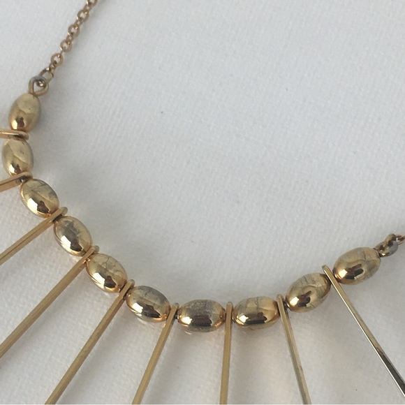 Vintage Sarah Coventry Signed Necklace Gold Tone Spikes And Chain Link Retro - Picture 6 of 8